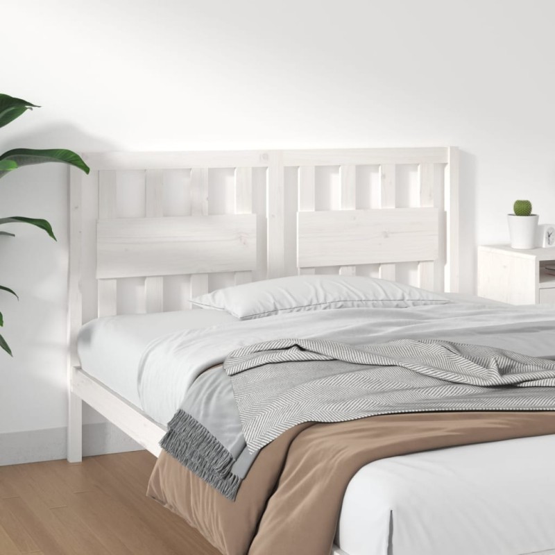 Testiera per Letto Bianca 125,5x4x100 cm Legno Massello di Pino Testiera per Letto Bianca 125,5x4x100 cm Legno Massello di Pino