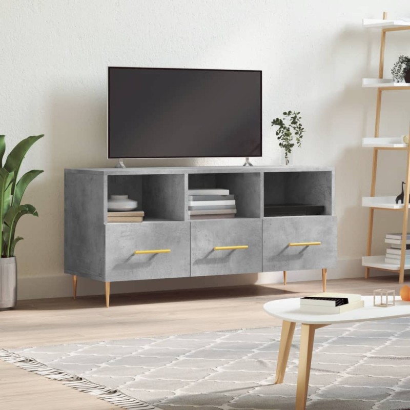 vidaXL Mobile Porta TV Grigio Cemento 102x36x50 cm Legno Multistrato