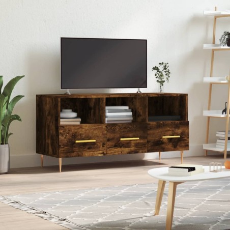 vidaXL Mobile Porta TV Rovere Fumo 102x36x50 cm in Legno Multistrato