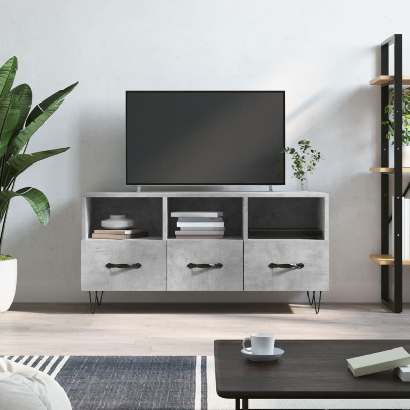 vidaXL Mobile Porta TV Grigio Cemento 102x36x50 cm Legno Multistrato vidaXL Mobile Porta TV Grigio Cemento 102x36x50 cm Legno Multistrato