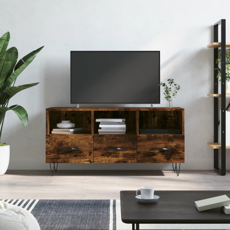 vidaXL Mobile Porta TV Rovere Fumo 102x36x50 cm in Legno Multistrato vidaXL Mobile Porta TV Rovere Fumo 102x36x50 cm in Legno Multistrato