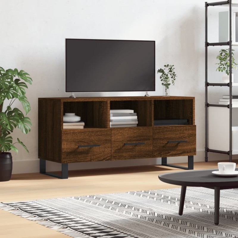 vidaXL Mobile TV Rovere Marrone 102x36x50 cm in Legno Multistrato vidaXL Mobile TV Rovere Marrone 102x36x50 cm in Legno Multistrato