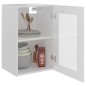 Armadio Sospeso con Vetro Bianco Lucido 40x31x60 cm Truciolato Armadio Sospeso con Vetro Bianco Lucido 40x31x60 cm Truciolato