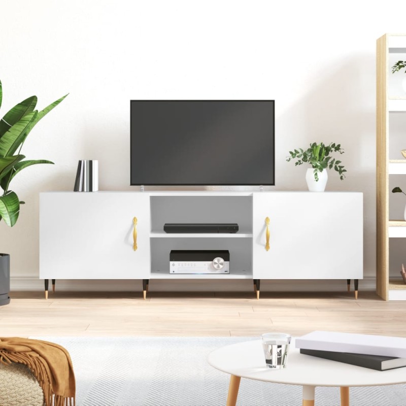 vidaXL Mobile Porta TV Bianco Lucido 150x30x50 cm in Legno Multistrato vidaXL Mobile Porta TV Bianco Lucido 150x30x50 cm in Legno Multistrato