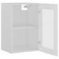 Armadio Sospeso con Vetro Bianco Lucido 40x31x60 cm Truciolato Armadio Sospeso con Vetro Bianco Lucido 40x31x60 cm Truciolato
