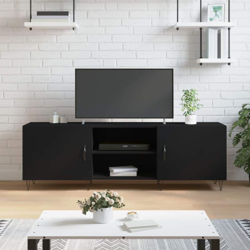vidaXL Mobile Porta TV Nero 150x30x50 cm in Legno Multistrato vidaXL Mobile Porta TV Nero 150x30x50 cm in Legno Multistrato