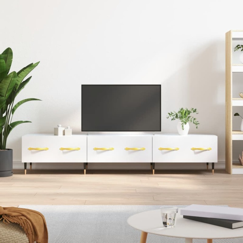 vidaXL Mobile Porta TV Bianco Lucido 150x36x30 cm in Legno Multistrato vidaXL Mobile Porta TV Bianco Lucido 150x36x30 cm in Legno Multistrato