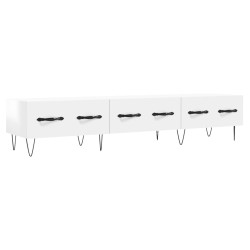 vidaXL Mobile Porta TV Bianco Lucido 150x36x30 cm in Legno Multistrato