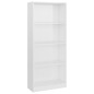 Libreria a 4 Ripiani Bianca Lucida 60x24x142 cm in Truciolato Libreria a 4 Ripiani Bianca Lucida 60x24x142 cm in Truciolato