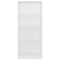 Libreria a 4 Ripiani Bianca Lucida 60x24x142 cm in Truciolato Libreria a 4 Ripiani Bianca Lucida 60x24x142 cm in Truciolato