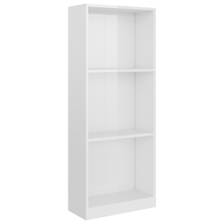 vidaXL Libreria 3 Ripiani Bianco Lucido 40x24x109 cm Legno Multistrato