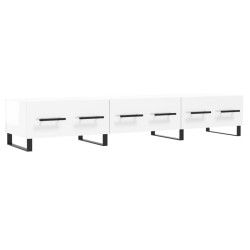 vidaXL Mobile Porta TV Bianco Lucido 150x36x30 cm in Legno Multistrato