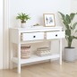Tavolo Consolle Bianco 100x35x75 cm in Legno Massello di Pino Tavolo Consolle Bianco 100x35x75 cm in Legno Massello di Pino