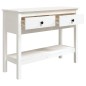 Tavolo Consolle Bianco 100x35x75 cm in Legno Massello di Pino Tavolo Consolle Bianco 100x35x75 cm in Legno Massello di Pino