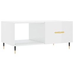 vidaXL Tavolino da Salotto Bianco Lucido 90x50x40 cm Legno Multistrato