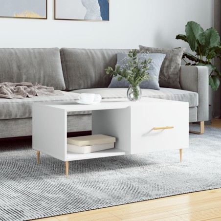 vidaXL Tavolino da Salotto Bianco 90x50x40 cm in Legno Multistrato
