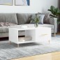 vidaXL Tavolino da Salotto Bianco Lucido 90x50x40 cm Legno Multistrato