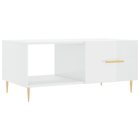 vidaXL Tavolino da Salotto Bianco Lucido 90x50x40 cm Legno Multistrato
