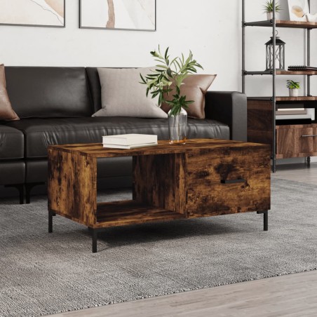 vidaXL Tavolino da Salotto Rovere Fumo 90x50x40cm in Legno Multistrato