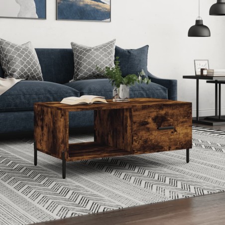 vidaXL Tavolino da Salotto Rovere Fumo 90x50x40cm in Legno Multistrato