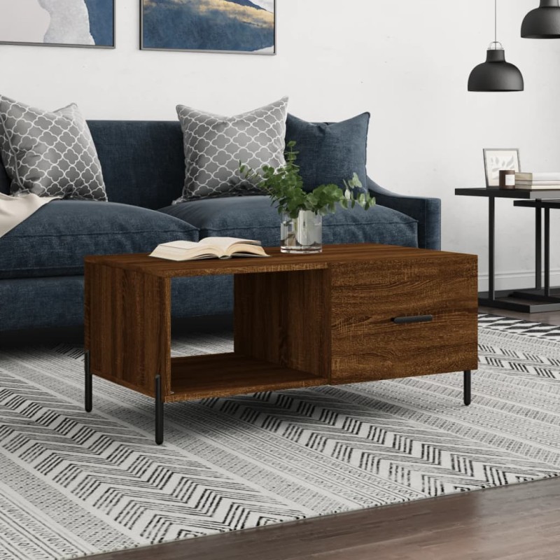 vidaXL Tavolino da Salotto Rovere Marrone 90x50x40cm Legno Multistrato