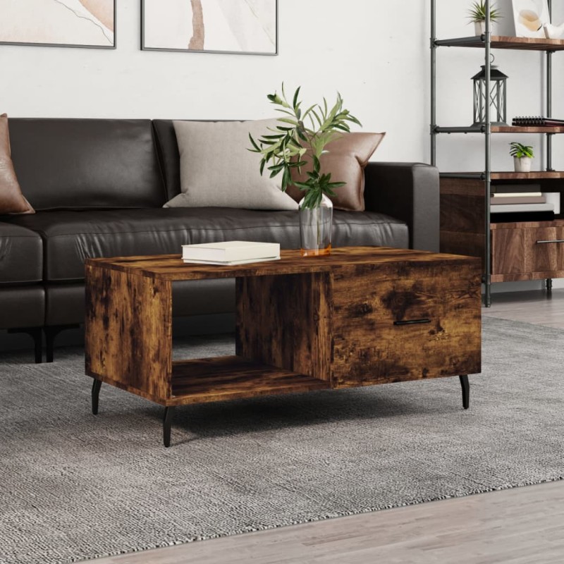 vidaXL Tavolino da Salotto Rovere Fumo 90x50x40cm in Legno Multistrato