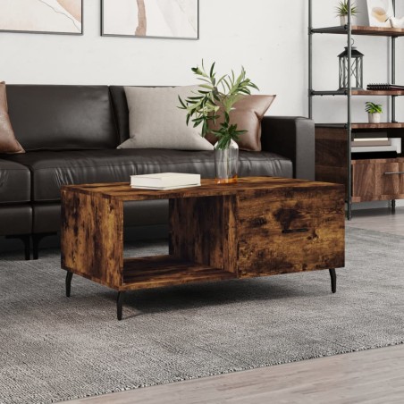 vidaXL Tavolino da Salotto Rovere Fumo 90x50x40cm in Legno Multistrato