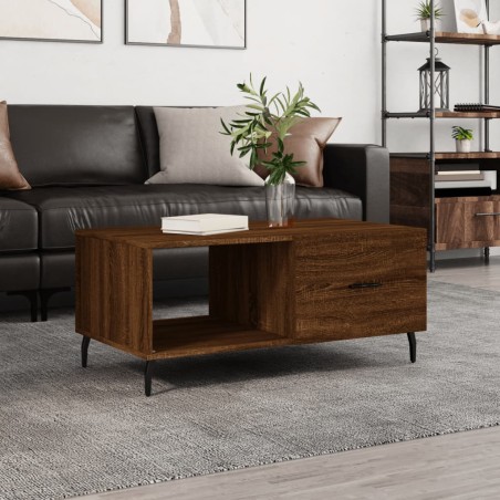vidaXL Tavolino da Salotto Rovere Marrone 90x50x40cm Legno Multistrato