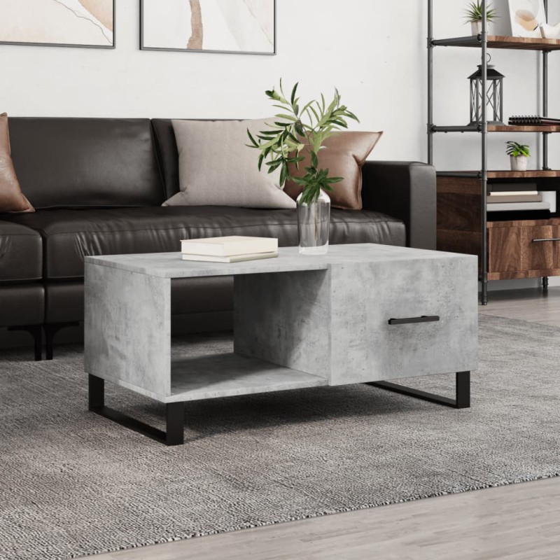 vidaXL Tavolino da Salotto Grigio Cemento 90x50x40cm Legno Multistrato