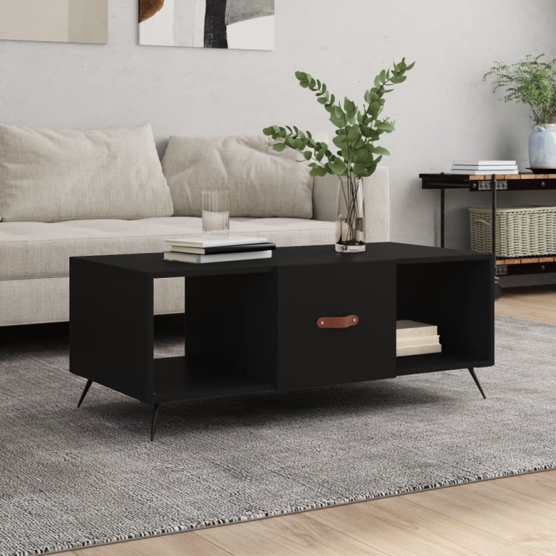 vidaXL Tavolino da Salotto Nero 102x50x40 cm in Legno Multistrato