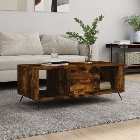 vidaXL Tavolino da Salotto Rovere Fumo 102x50x40 cm Legno Multistrato