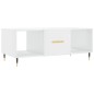 vidaXL Tavolino da Salotto Bianco Lucido 102x50x40cm Legno Multistrato