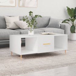 vidaXL Tavolino da Salotto Bianco 102x50x40 cm in Legno Multistrato