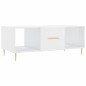 vidaXL Tavolino da Salotto Bianco Lucido 102x50x40cm Legno Multistrato