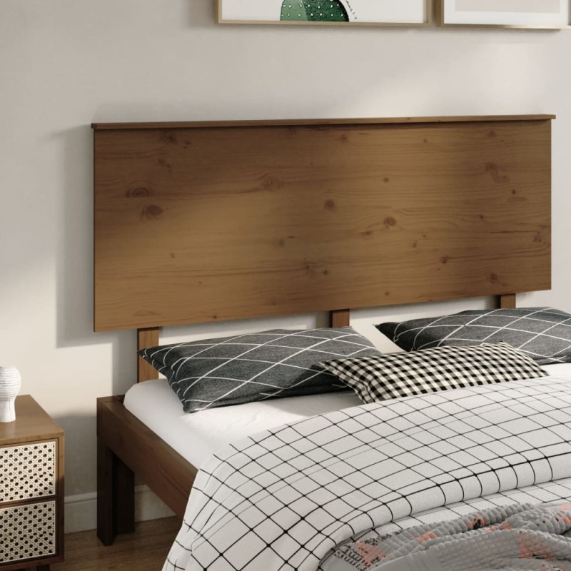 Testiera per Letto Miele 154x6x82,5cm in Legno Massello di Pino Testiera per Letto Miele 154x6x82,5cm in Legno Massello di Pino