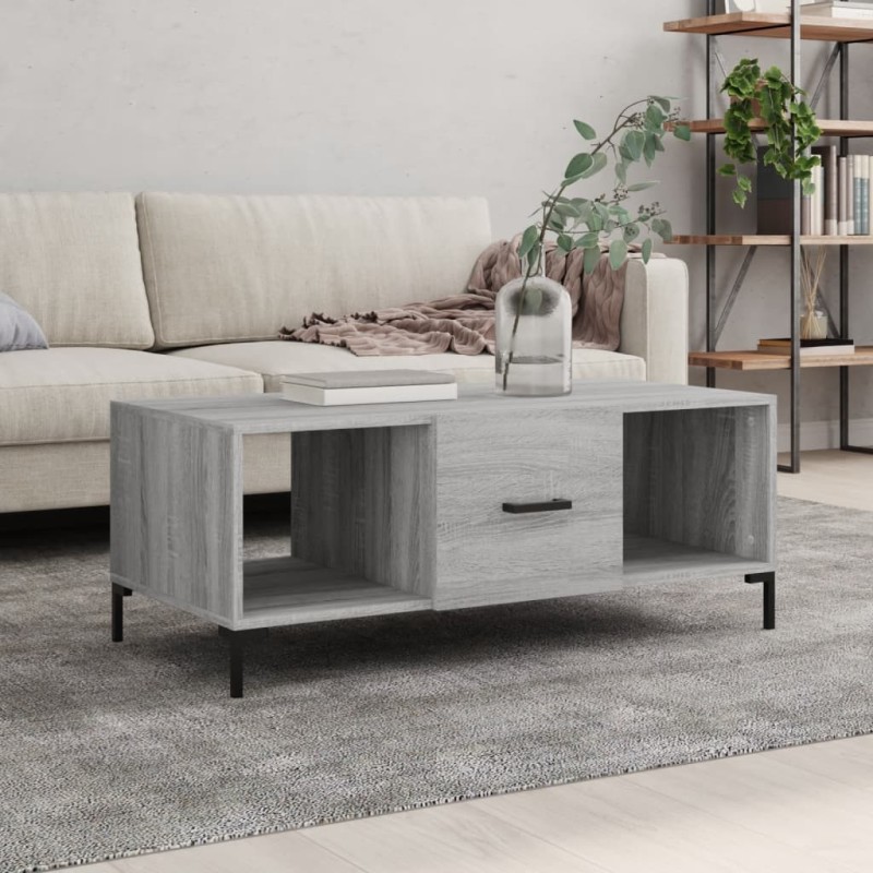 vidaXL Tavolino da Salotto Grigio Sonoma 102x50x40cm Legno Multistrato