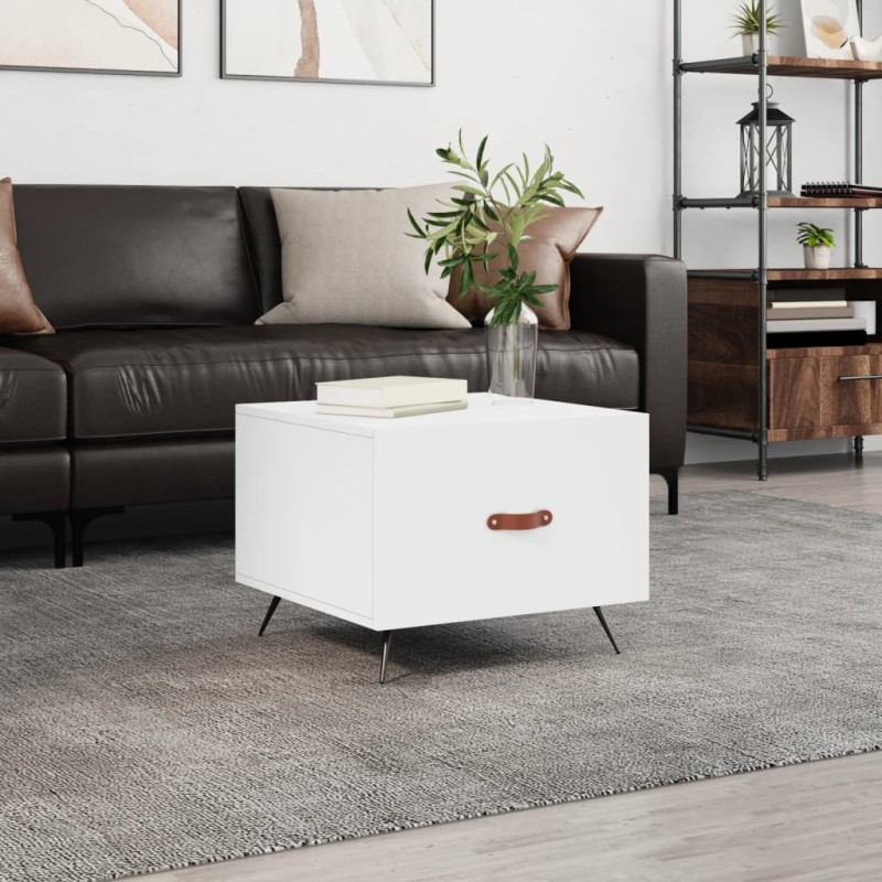 vidaXL Tavolino da Salotto Bianco 50x50x40 cm in Legno Multistrato