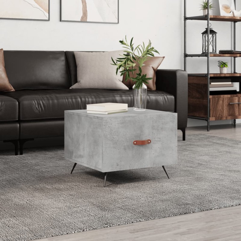 vidaXL Tavolino Salotto Grigio Cemento 50x50x40 cm Legno Multistrato