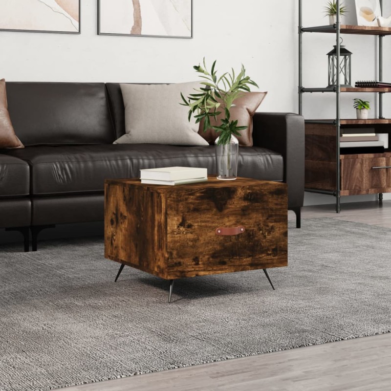 vidaXL Tavolino da Salotto Rovere Fumo 50x50x40 cm Legno Multistrato
