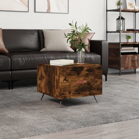 vidaXL Tavolino da Salotto Rovere Fumo 50x50x40 cm Legno Multistrato