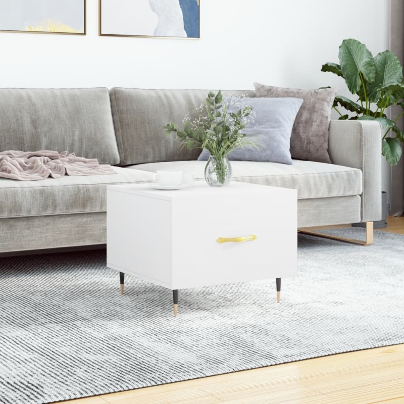 vidaXL Tavolino da Salotto Bianco 50x50x40 cm in Legno Multistrato
