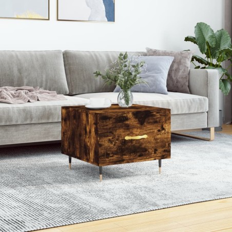 vidaXL Tavolino da Salotto Rovere Fumo 50x50x40 cm Legno Multistrato