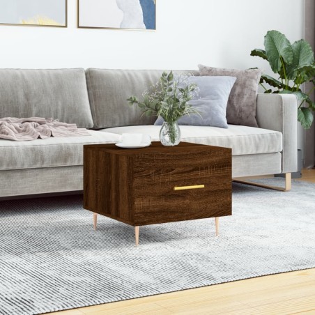 vidaXL Tavolino da Salotto Rovere Marrone 50x50x40cm Legno Multistrato