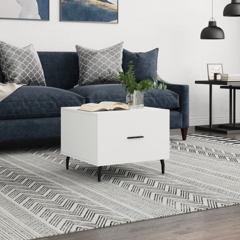 vidaXL Tavolino da Salotto Bianco 50x50x40 cm in Legno Multistrato