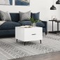 vidaXL Tavolino da Salotto Bianco Lucido 50x50x40 cm Legno Multistrato