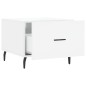 vidaXL Tavolino da Salotto Bianco Lucido 50x50x40 cm Legno Multistrato