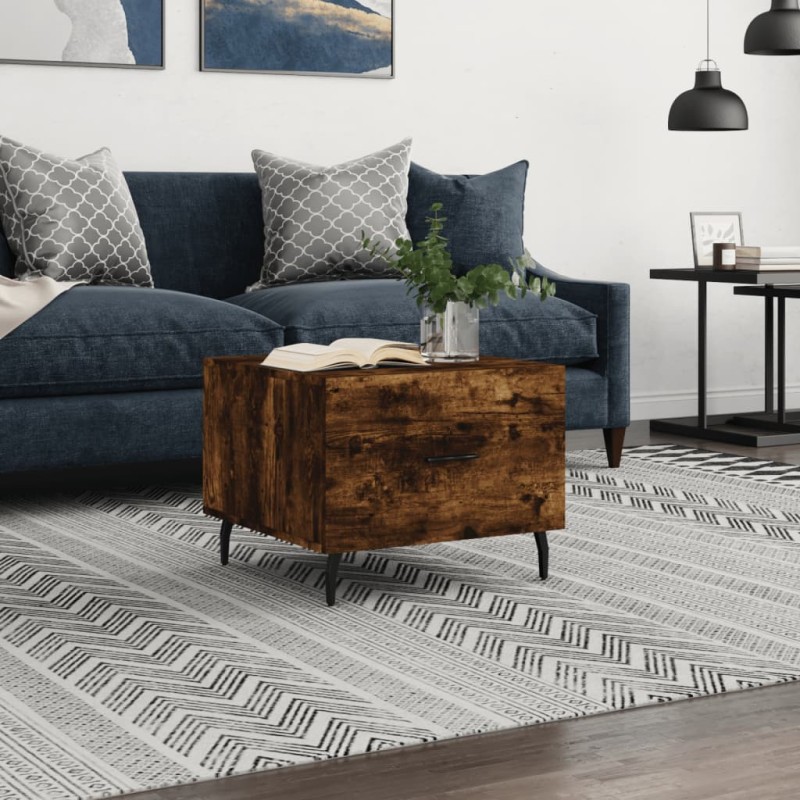 vidaXL Tavolino da Salotto Rovere Fumo 50x50x40 cm Legno Multistrato