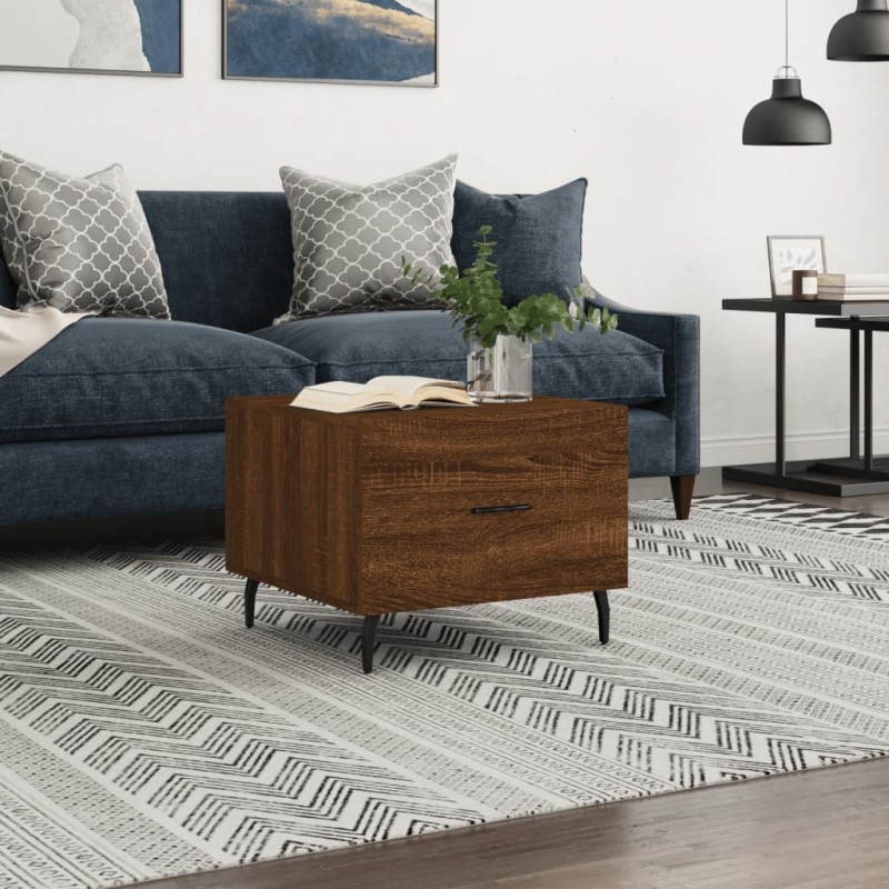 vidaXL Tavolino da Salotto Rovere Marrone 50x50x40cm Legno Multistrato