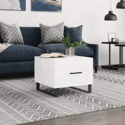 vidaXL Tavolino da Salotto Bianco Lucido 50x50x40 cm Legno Multistrato