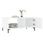 vidaXL Tavolino da Salotto Bianco Lucido 90x50x40 cm Legno Multistrato